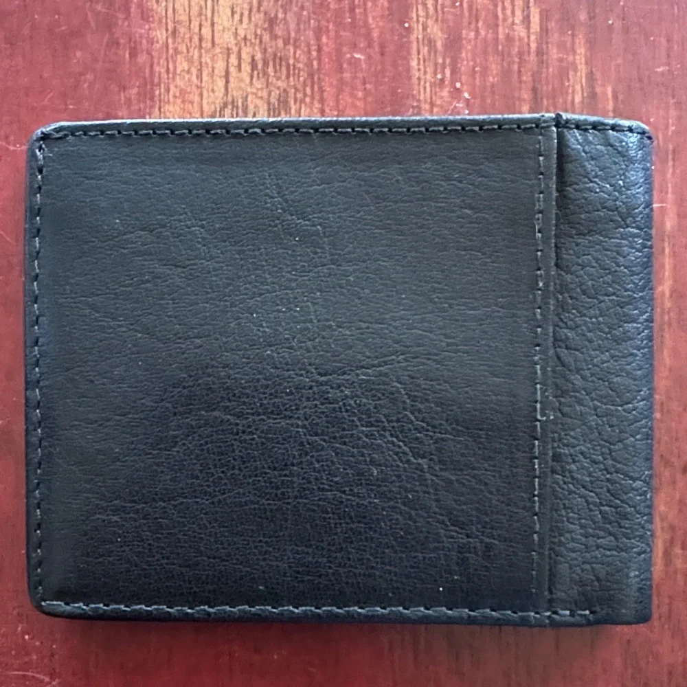 OSPREY Black Leather Bi-Fold Card & Key Holder Wallet
